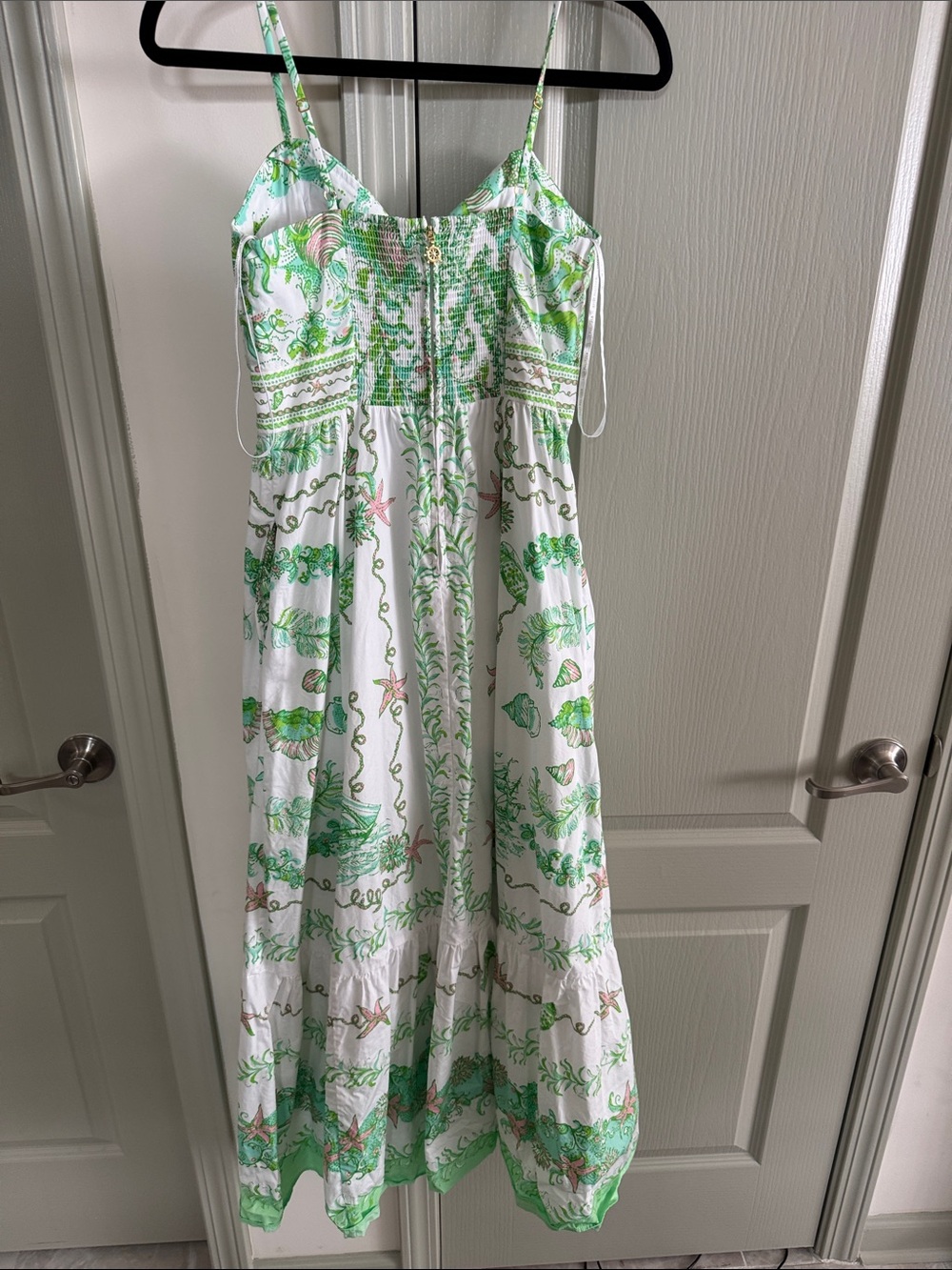 Lilly Pulitzer White & Green Printed Midi Sundress - Picture 3 of 6
